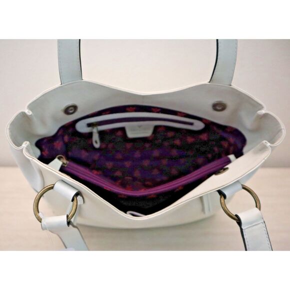 Anuschka Women's Ivory Genuine Leather Tote Handbag Purse - Picture 7 of 16